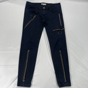 Current Elliott 33x28 Womens‎ 32 Zip Detail Skinny Jeans Moto Biker Dark Ankle